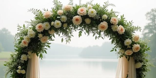 Blumenbogen Dekoration für eine Hochzeitszeremonie