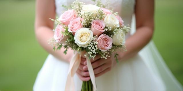 Romantischer Brautstrauß mit Rosentönen