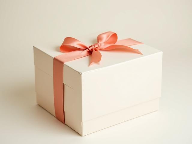 Stilvolle Blumenbox mit Schleife, bereit für die Lieferung